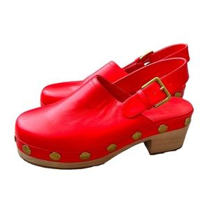 Charlotte Stone | NWOB Jona Slingback Low Heel Clog in Bright Red - Size US 8